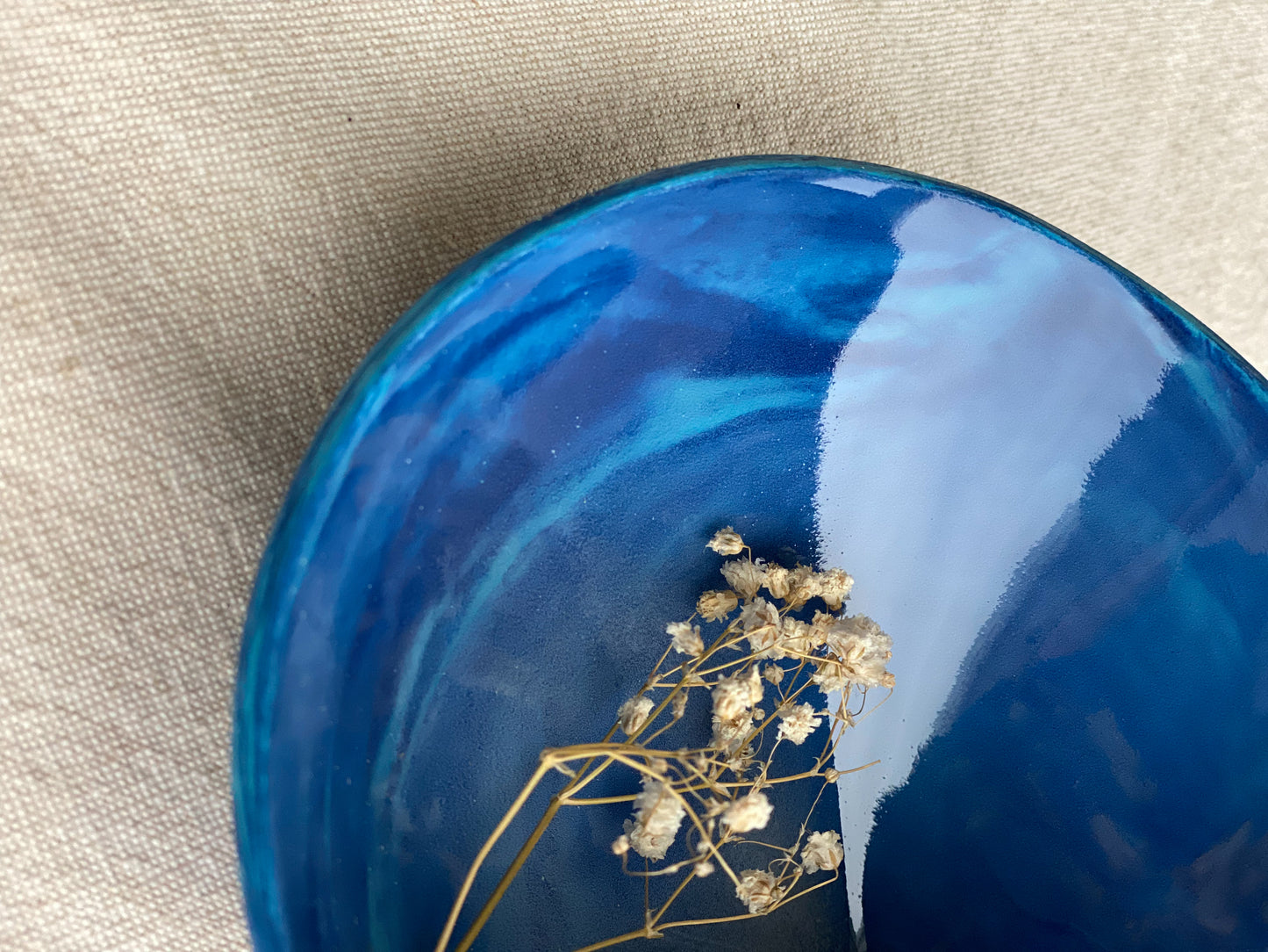 Set of 2 Blue and White Nerikomi Porcelain Bowls