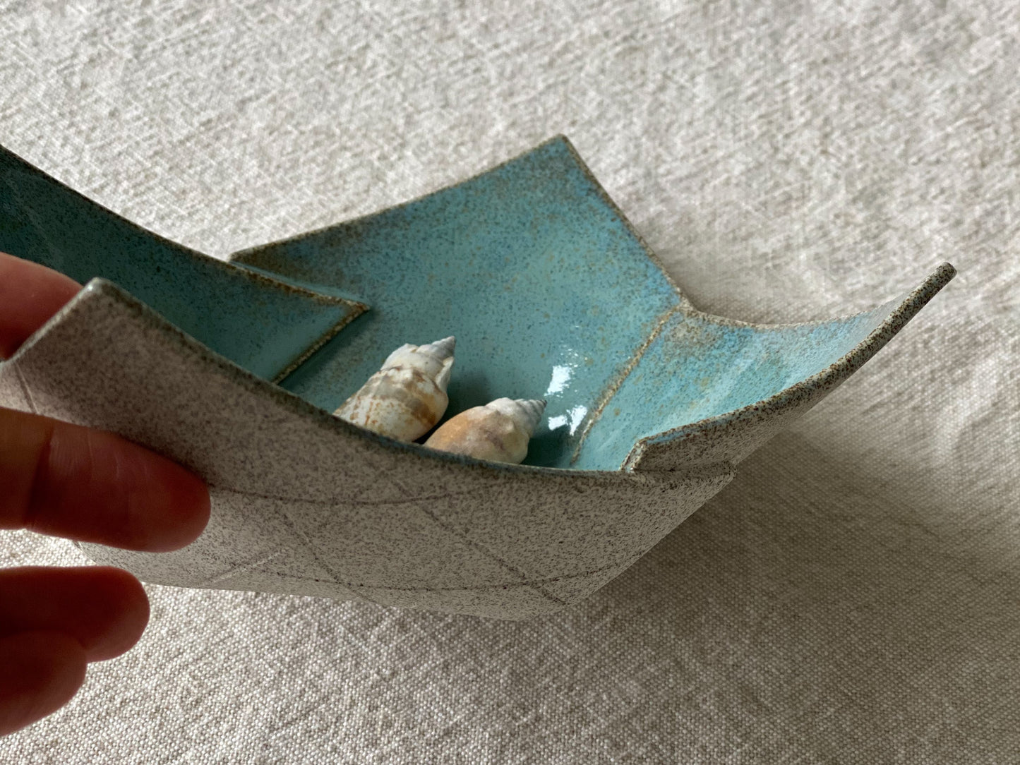 6" Square Turquoise Bowl