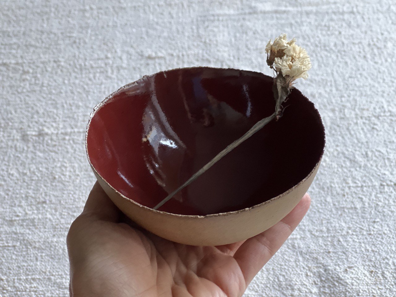 5" Round Burgundy Bowl