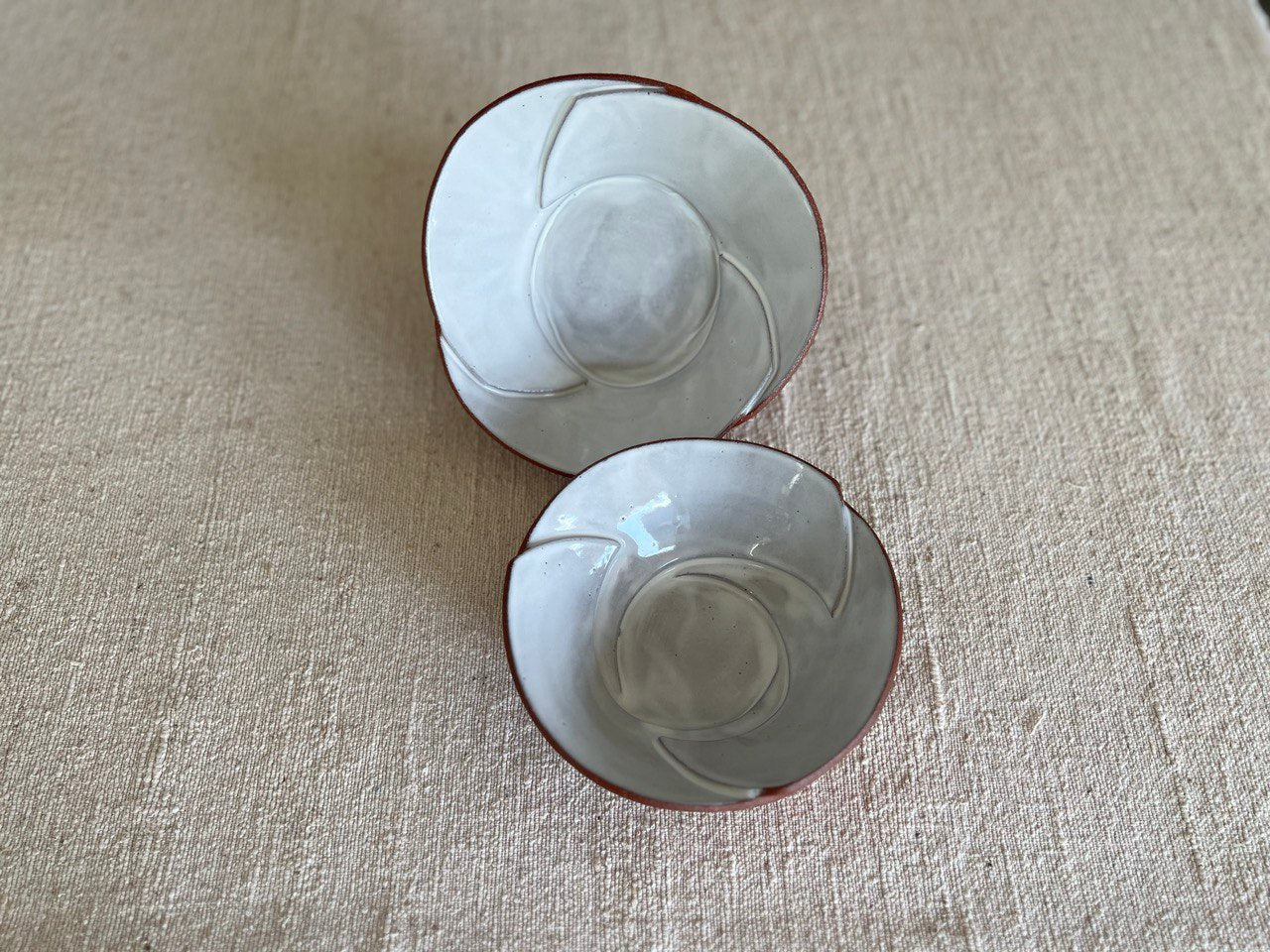 Set of 2 Small Red Bowls