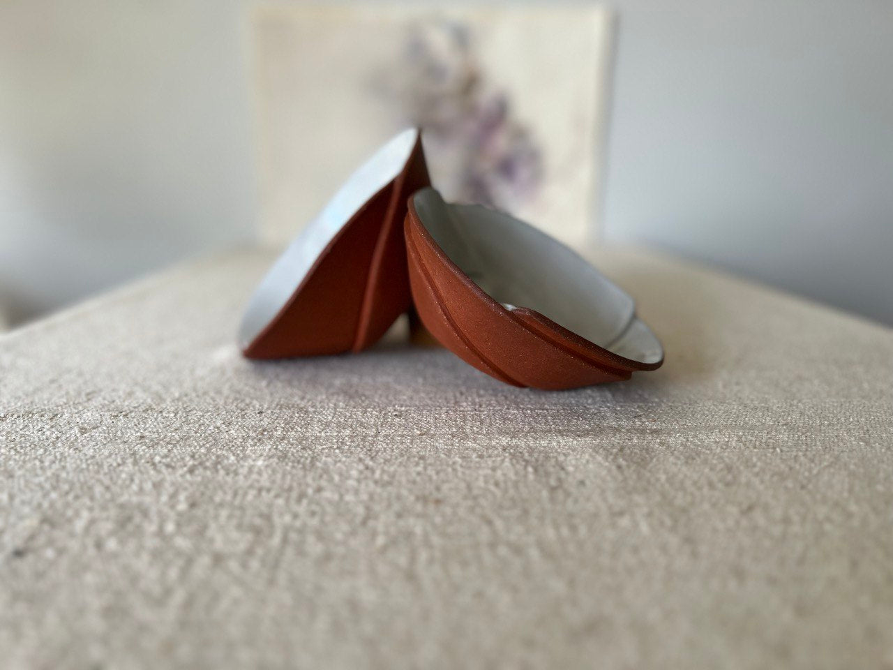 Set of 2 Small Red Bowls