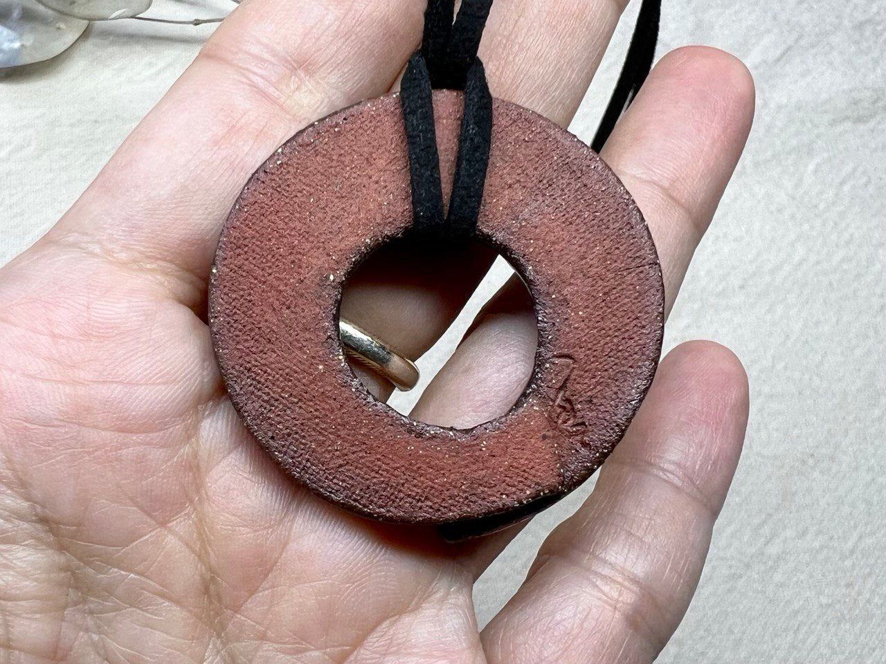 Textured Red Pendant