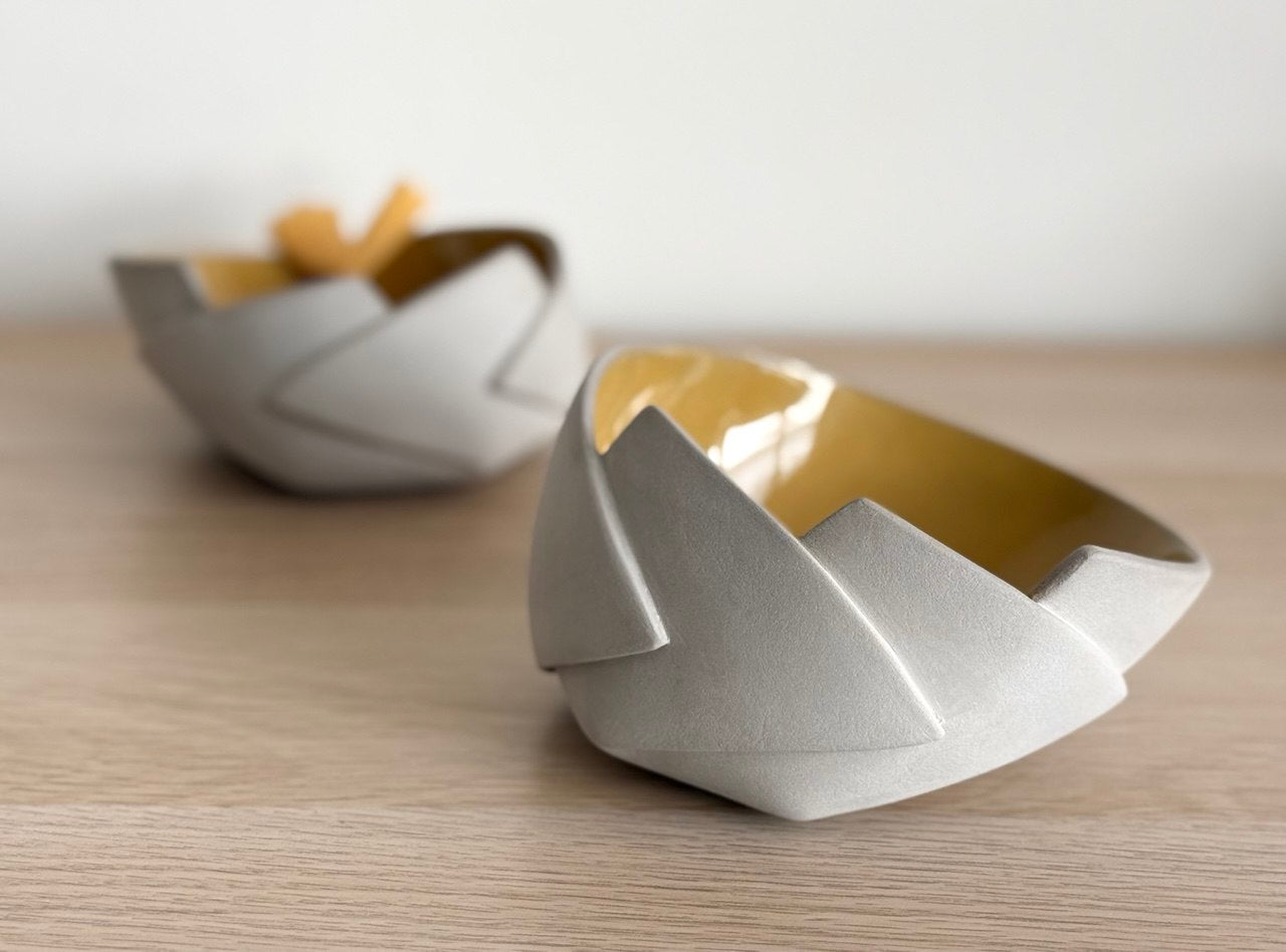 5 1/2" Yellow 3 Cut Bowl- A