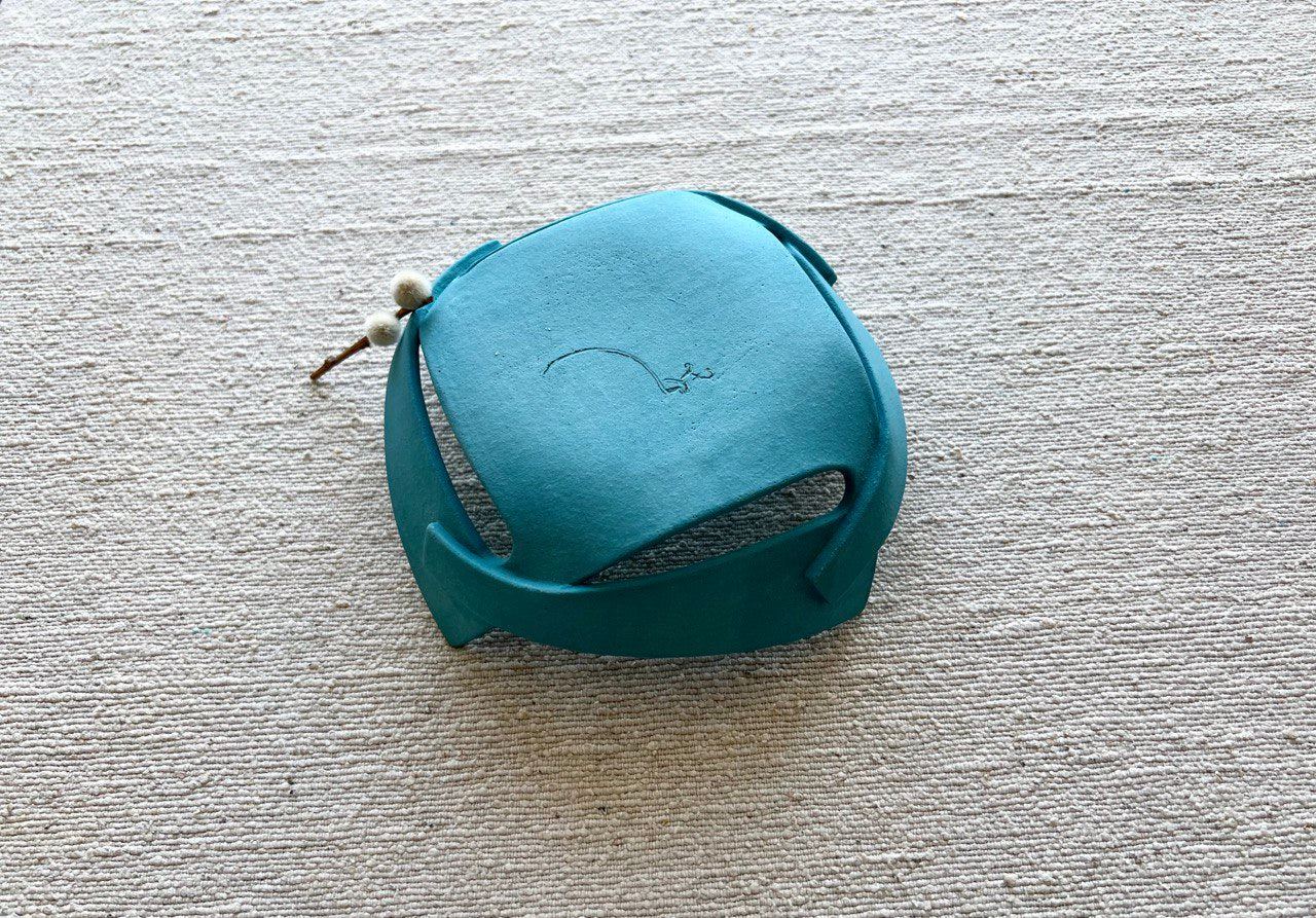 6" Teal Square Plate