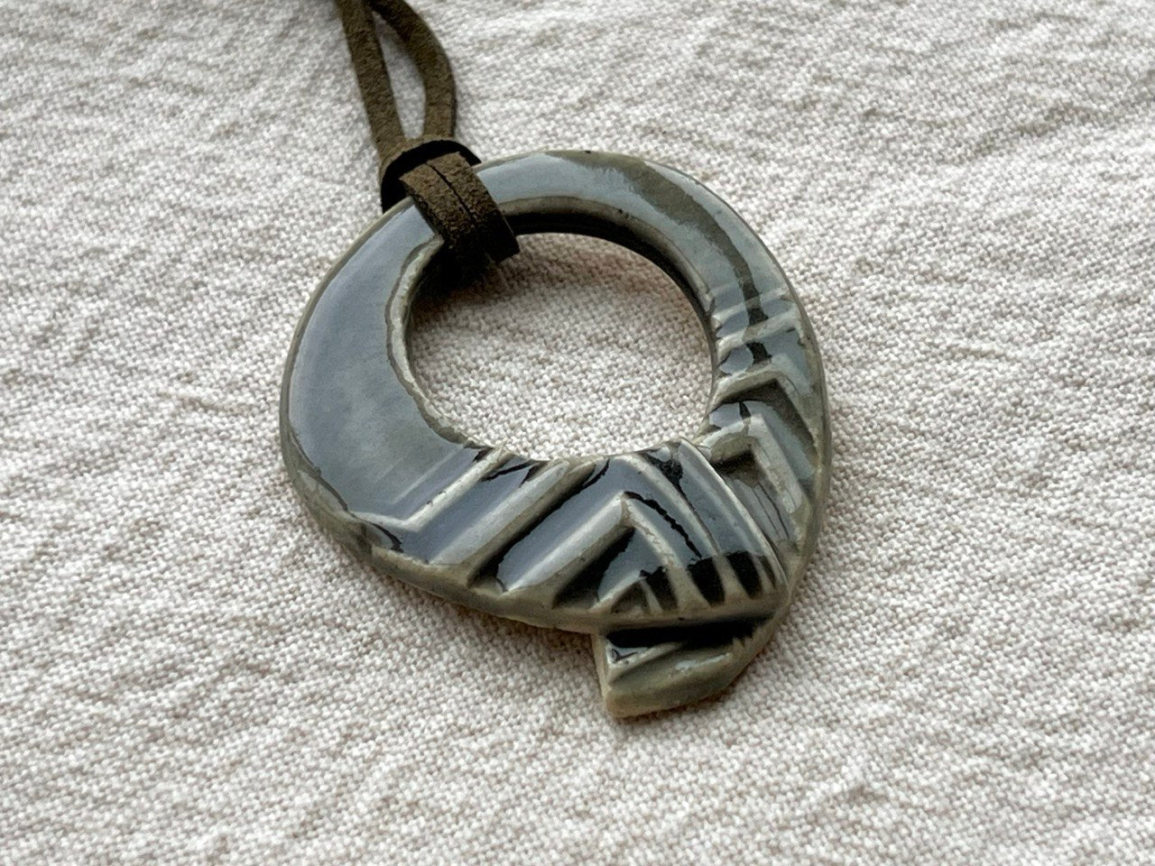 Glossy gray necklace