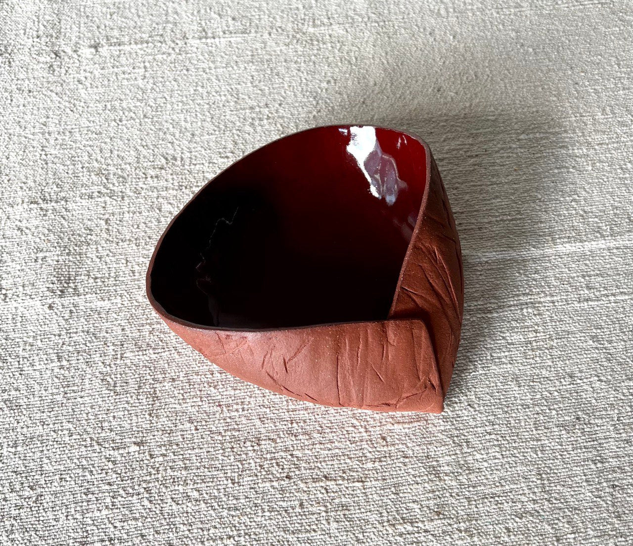 7" Red Textured Conic Bowl