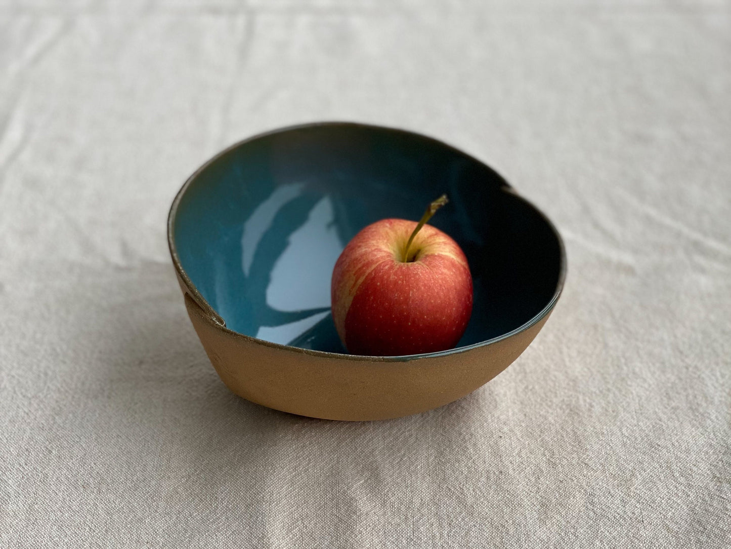 Beige and Deep Blue Ceramic Bowl