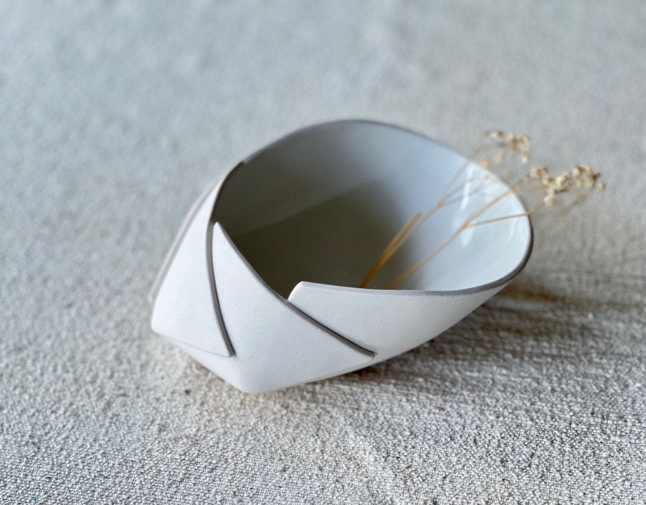 7" Geometric Porcelain Bowl