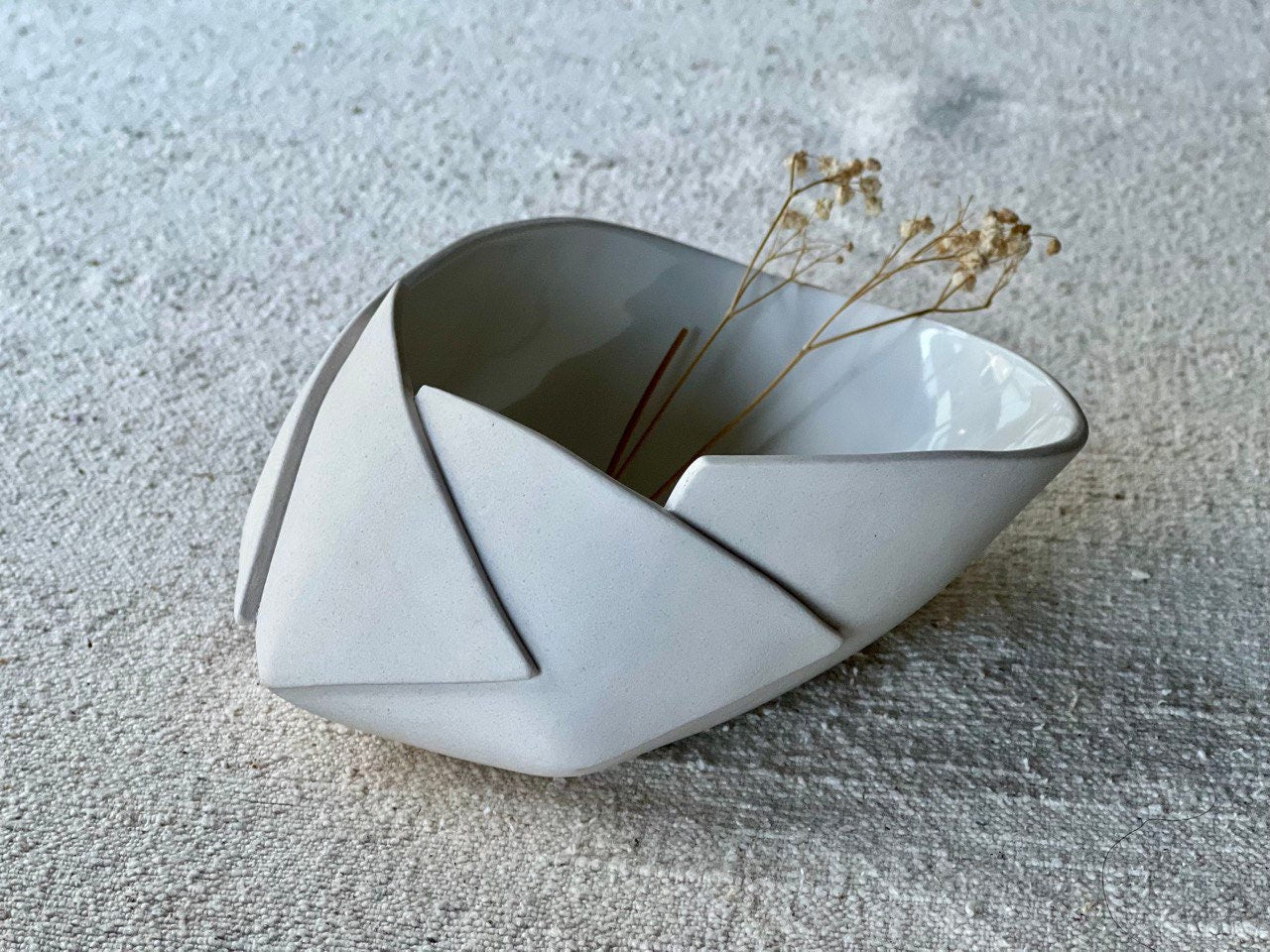 7" Geometric Porcelain Bowl