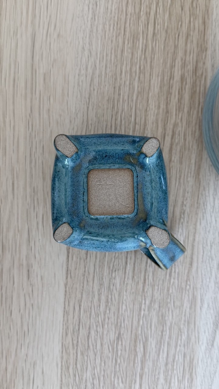 Turquoise Curvy Yunomi Tea Cup with Handle| 6oz