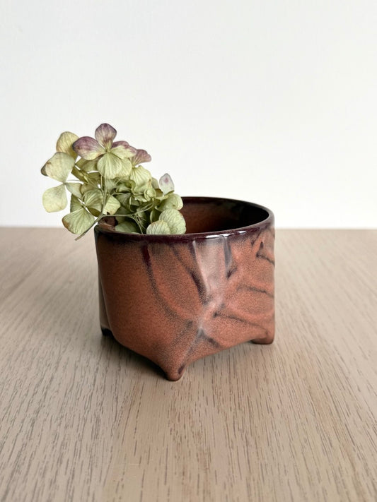 Plum Leafy stencil Yunomi | 7oz