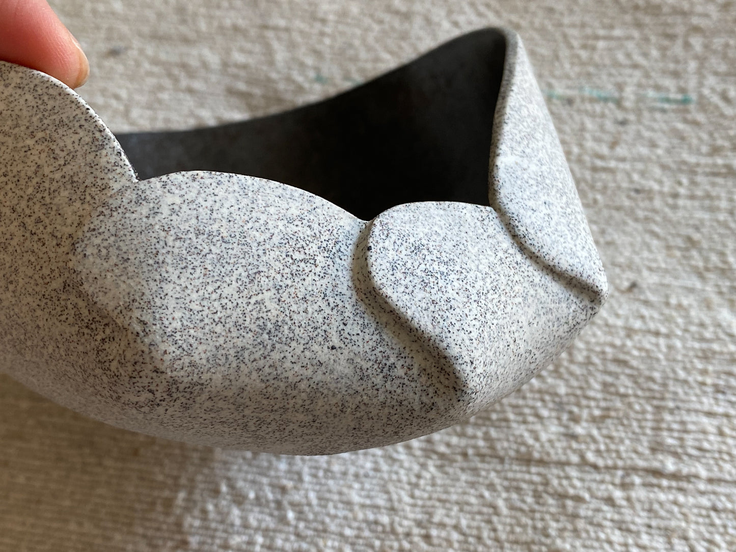 7" Grey and Metallic Glaze Stoneware Bowl