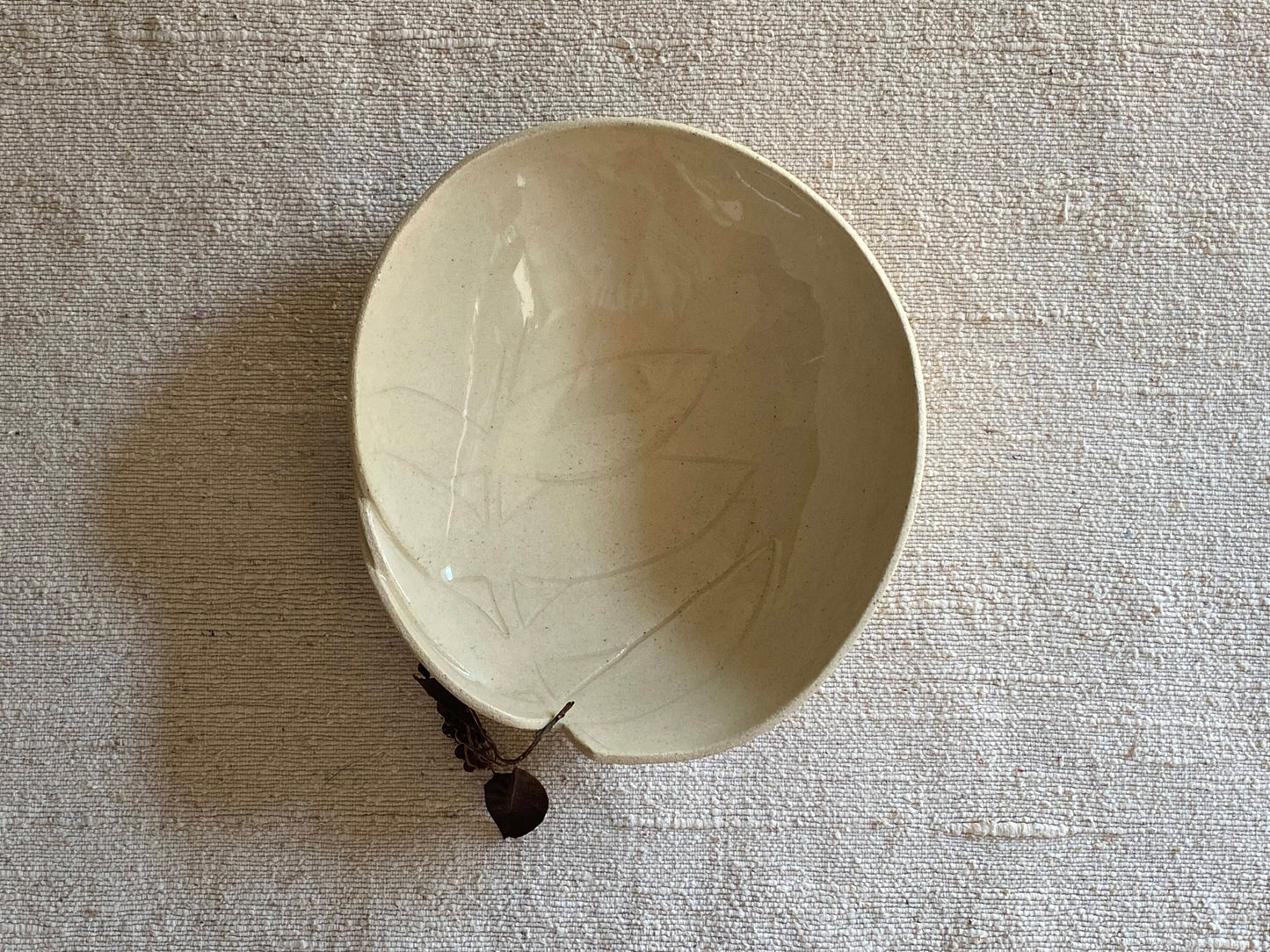 8" Floral White Stoneware Bowl