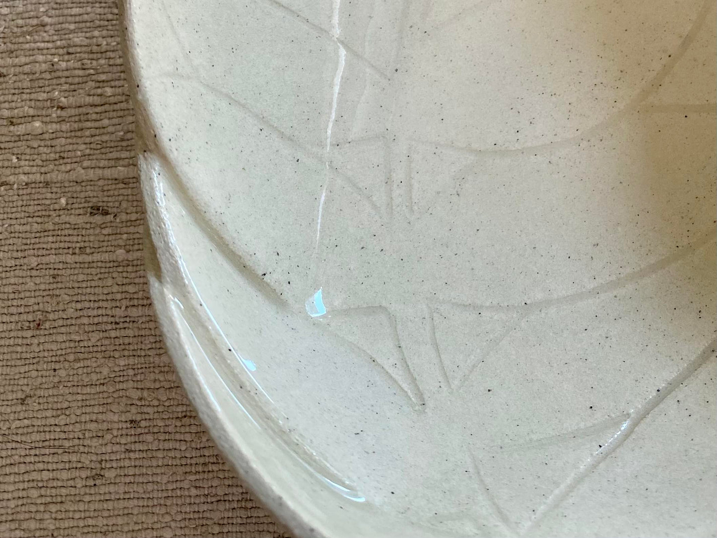 8" Floral White Stoneware Bowl