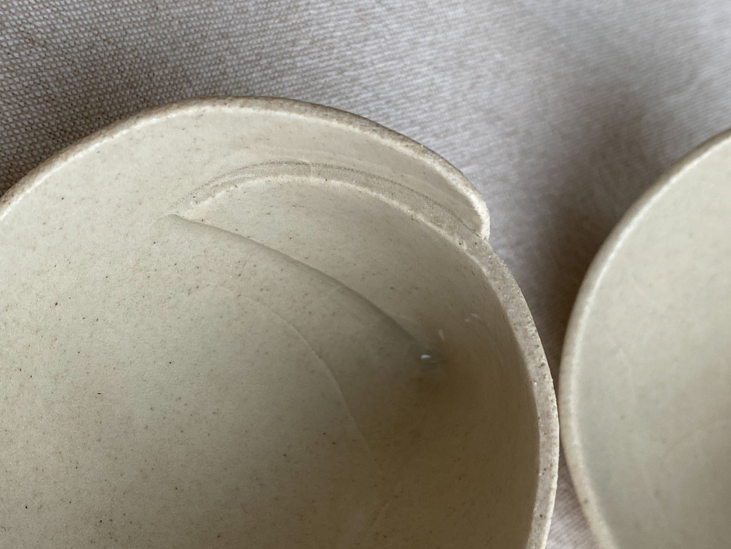 Set of 2 Beige Cone Bowls