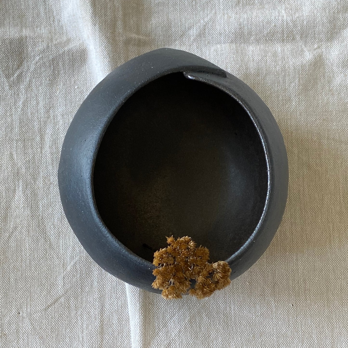 Set of 2 Black Round Cut & Fold Vases