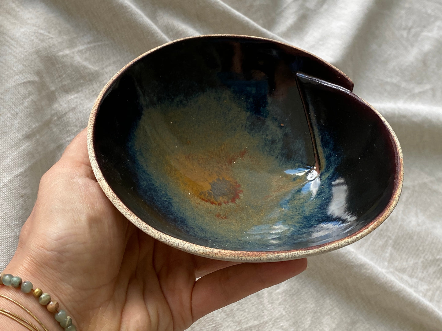 Small Grey Stoneware Sauce Dish