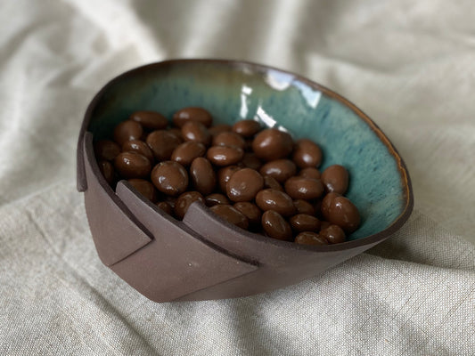 6" Turquoise and Brown Bowl