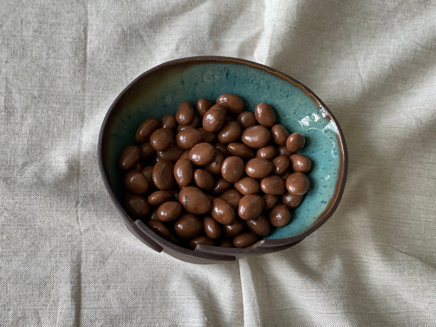 6" Turquoise and Brown Bowl