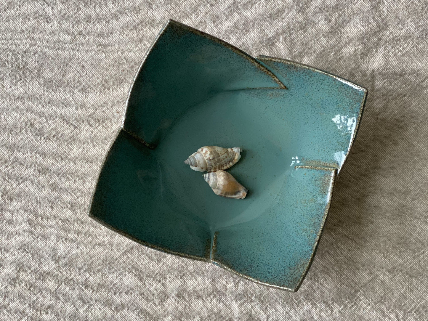 6" Square Turquoise Bowl