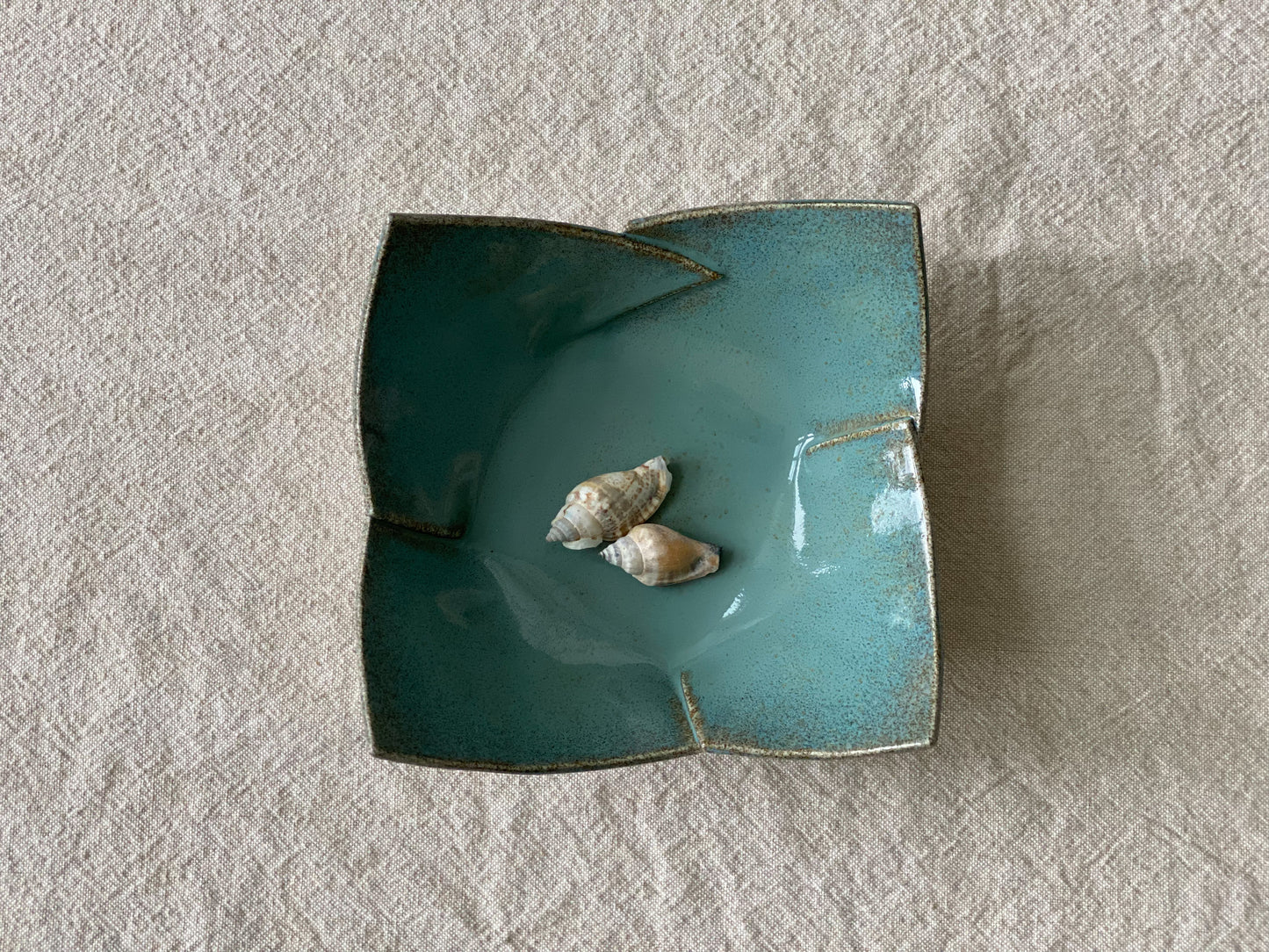 6" Square Turquoise Bowl