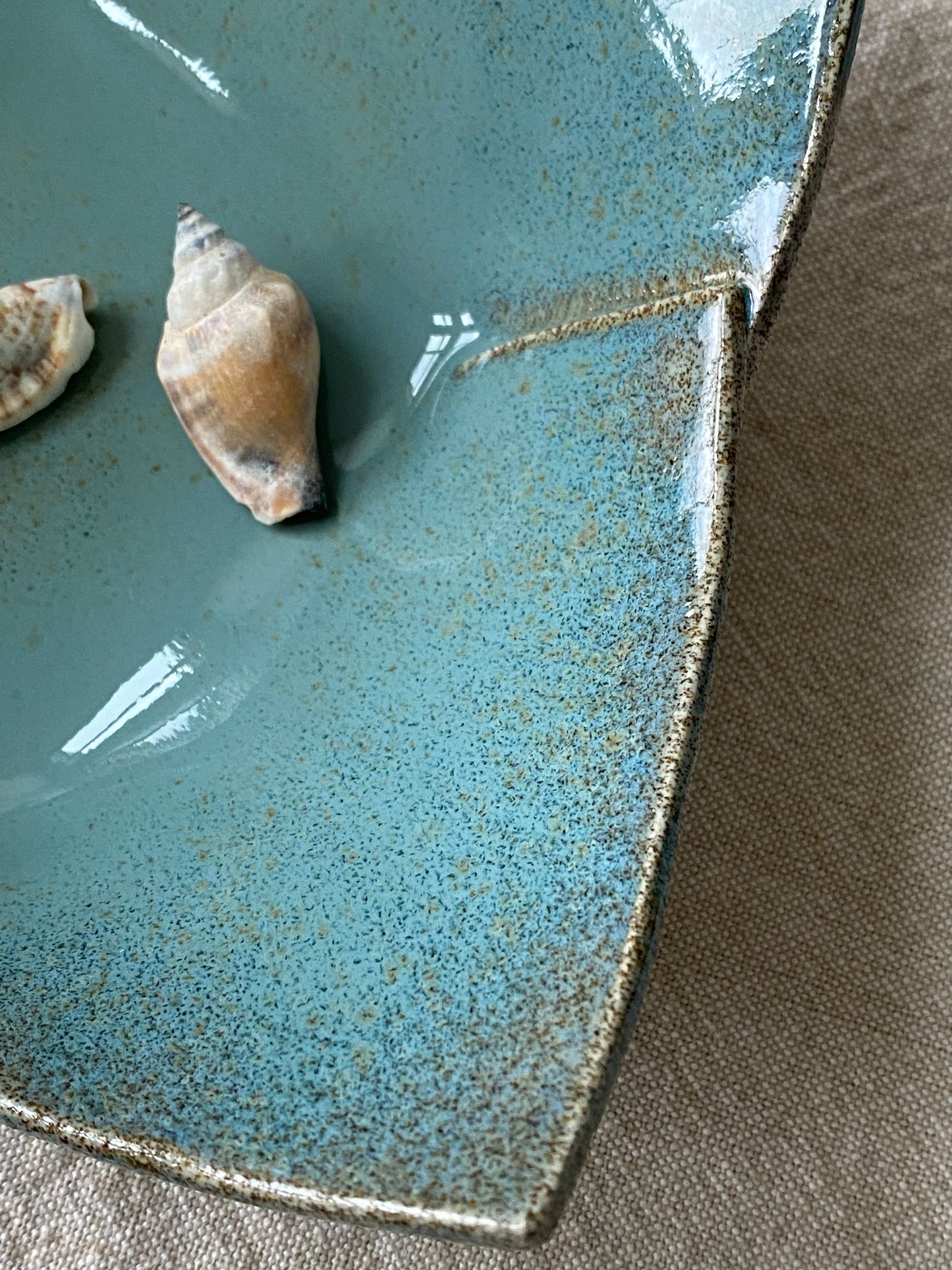 6" Square Turquoise Bowl