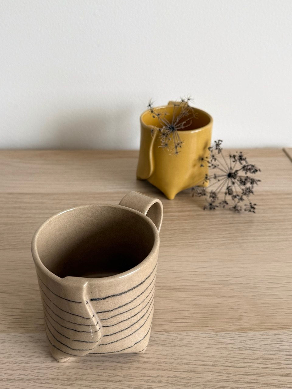 Striped Tea Cup with Handle| 10oz