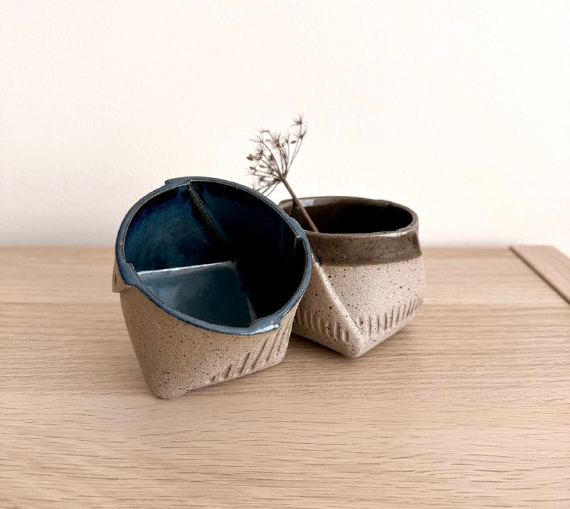 Blue Gray Fluted Tumbler | 8 oz