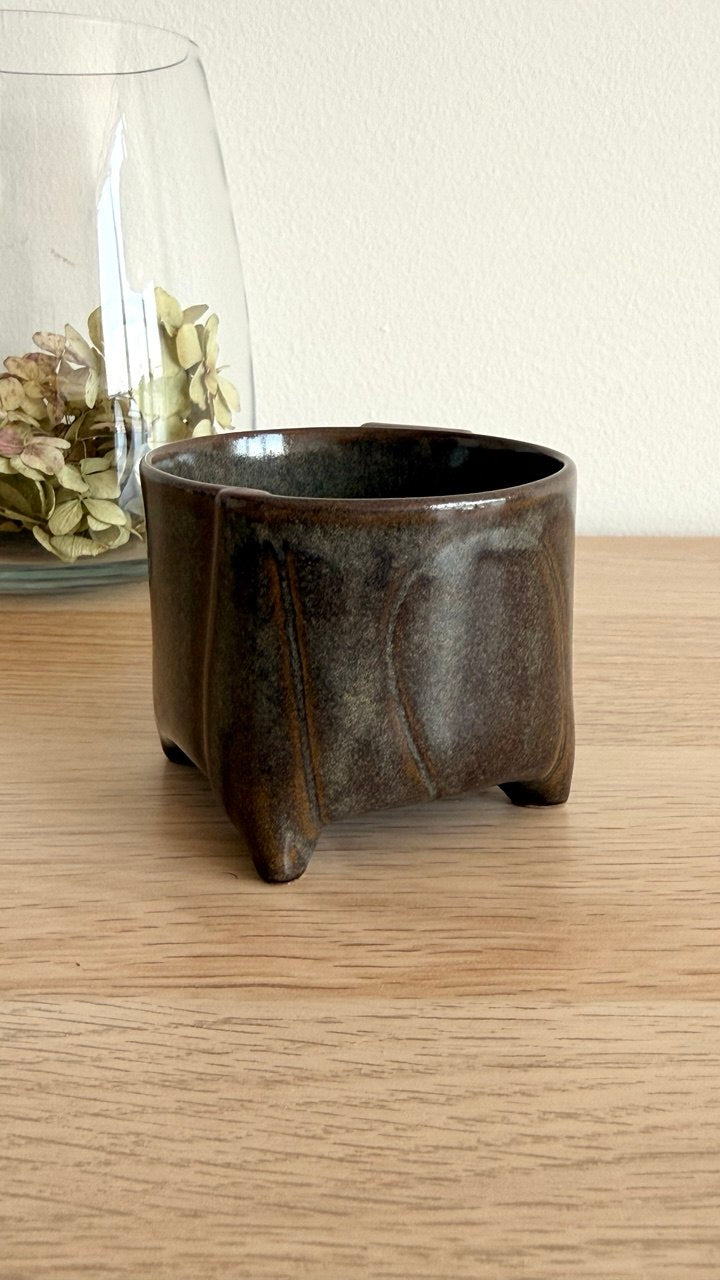 Metallic Wavy Yunomi Tea Cup with Handle| 7oz