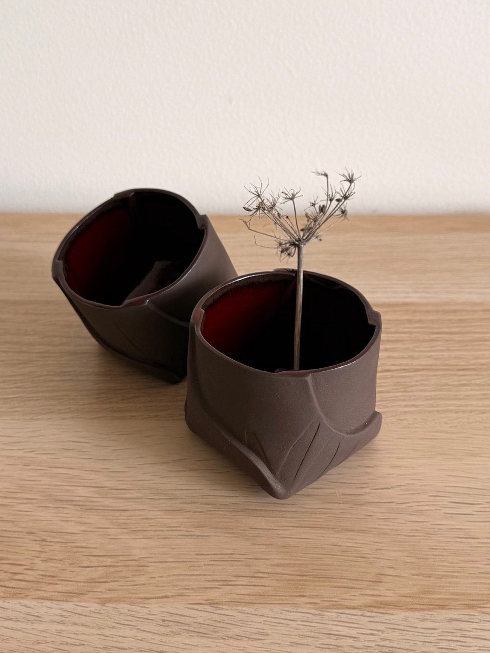 Deep Red Leafy Tumbler | 8 oz