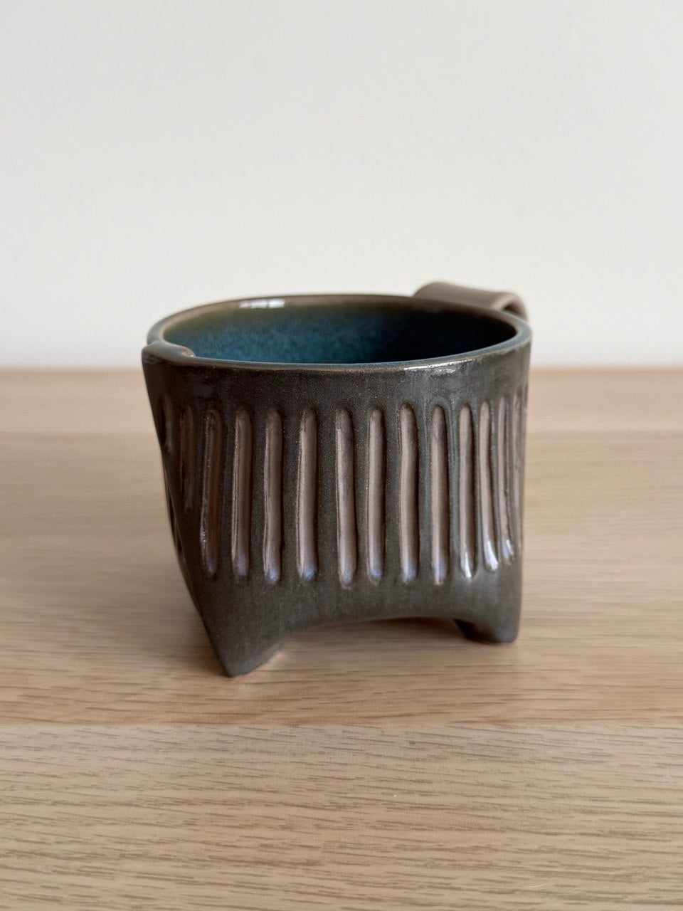 Gray/ Green Fluted Mug | 8oz