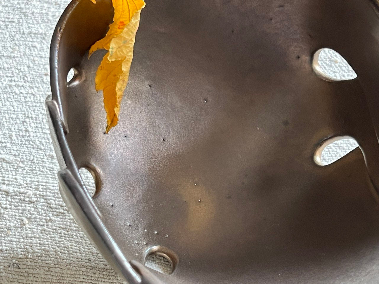 Textured Burnt Umber Leaf Decorative Bowl