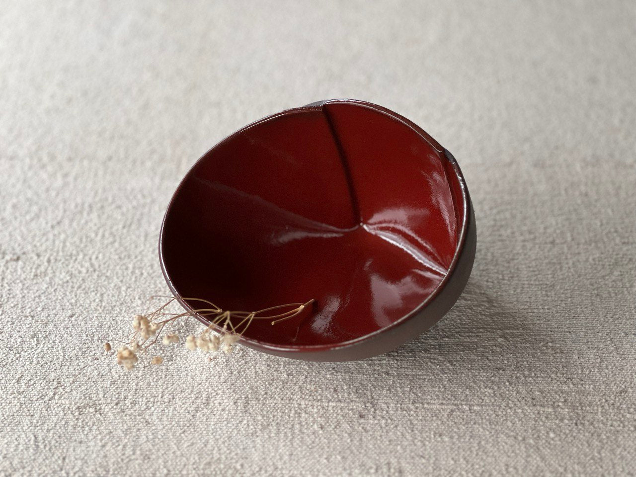 7" Red Stoneware Bowl