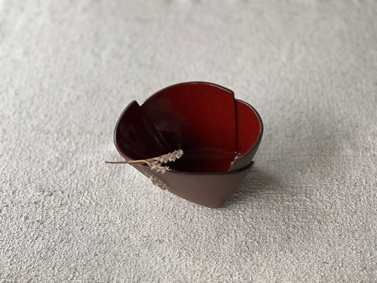 Red and Brown Stoneware Bowl