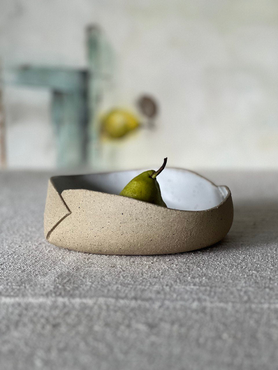 9" Contemporary Beige Bowl