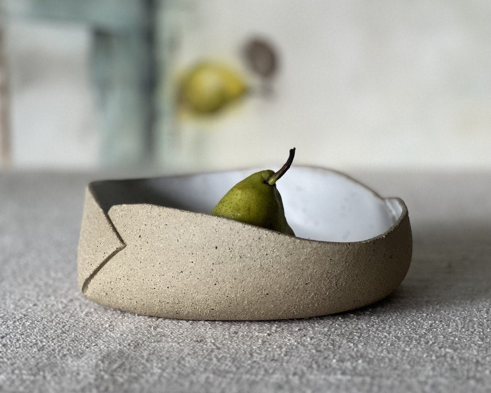 9" Contemporary Beige Bowl