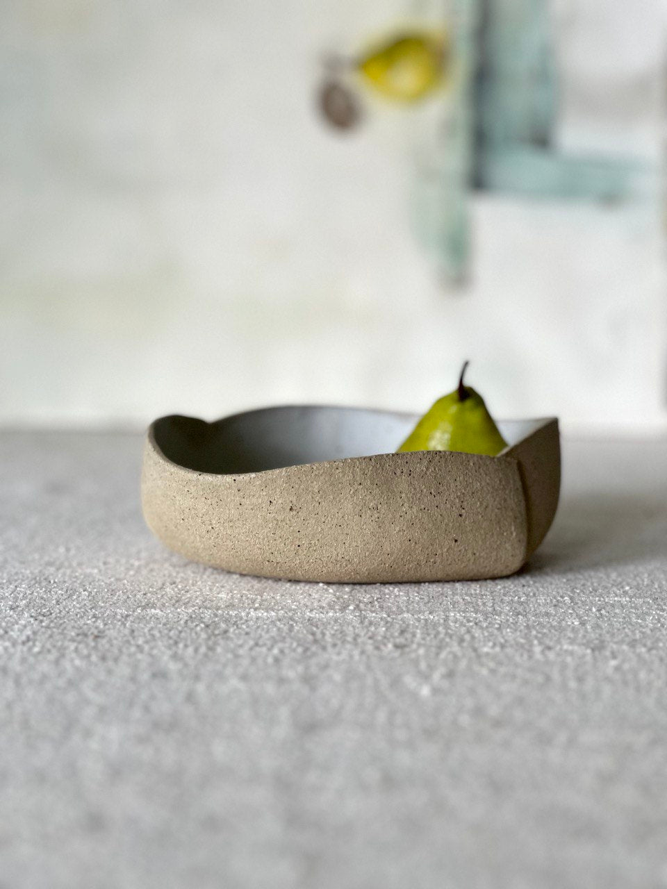 9" Contemporary Beige Bowl