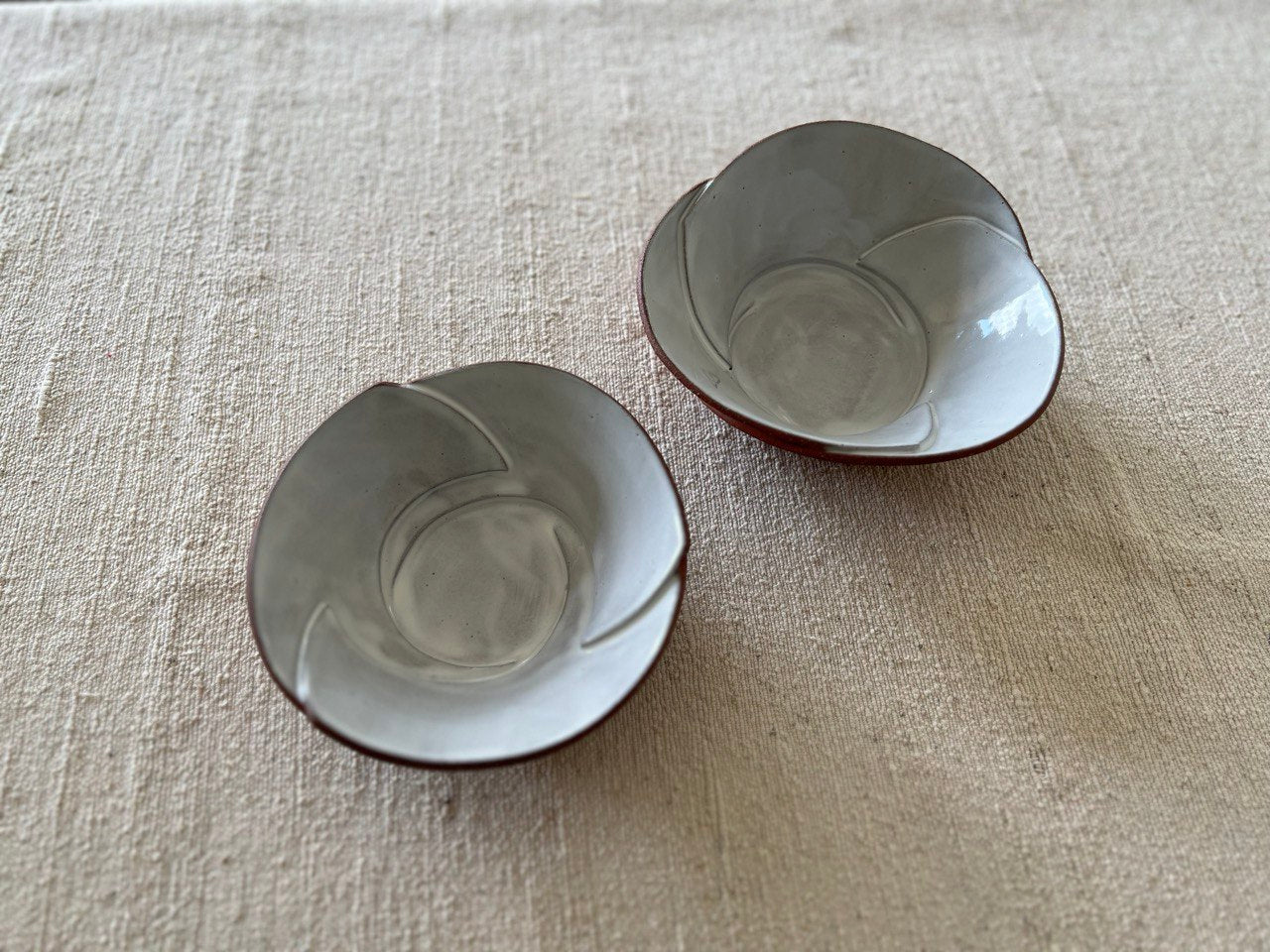 Set of 2 Small Red Bowls