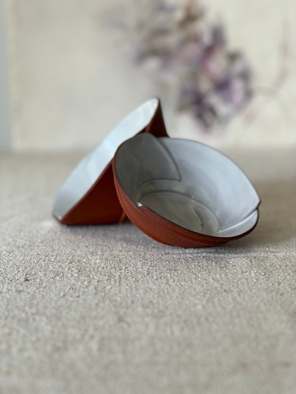 Set of 2 Small Red Bowls