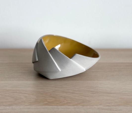 5 1/2" Yellow 3 Cut Bowl- A