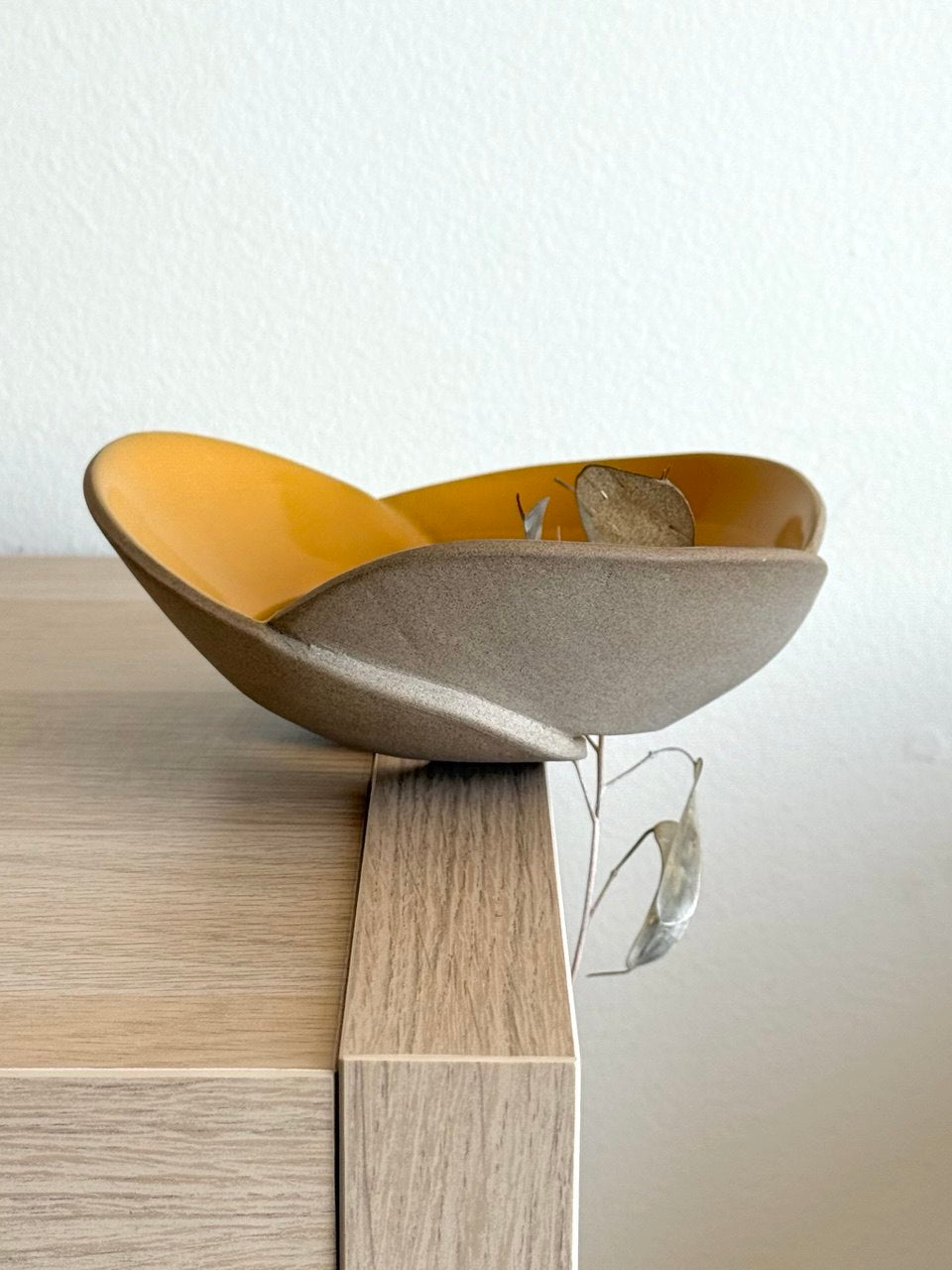 6 1/2" Yellow Glaze Spiral Bowl