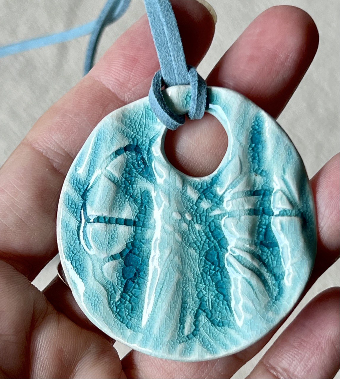 Porcelain Crackled Pendant