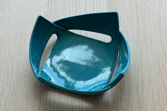 6" Teal Square Plate