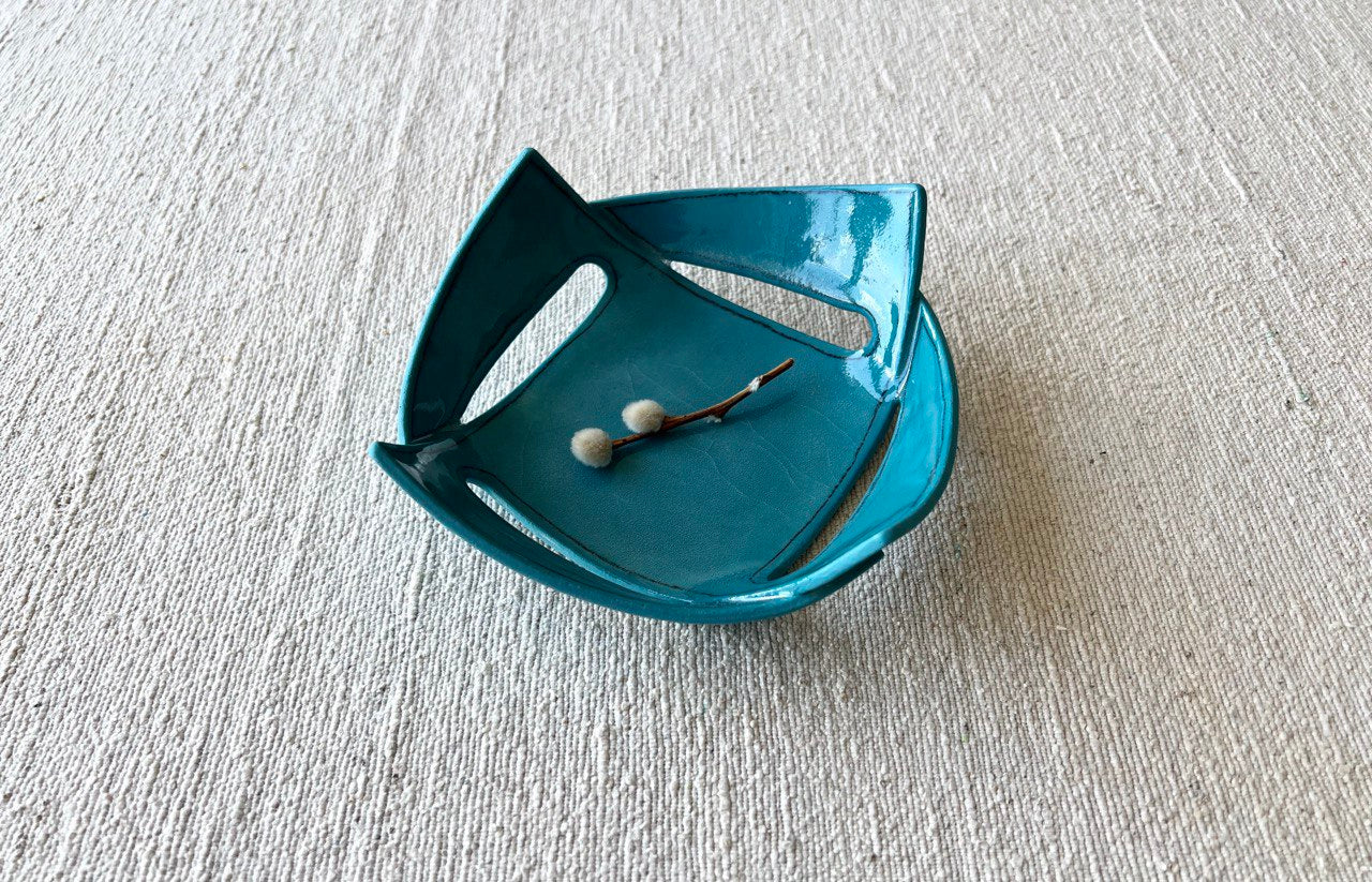 6" Teal Square Plate