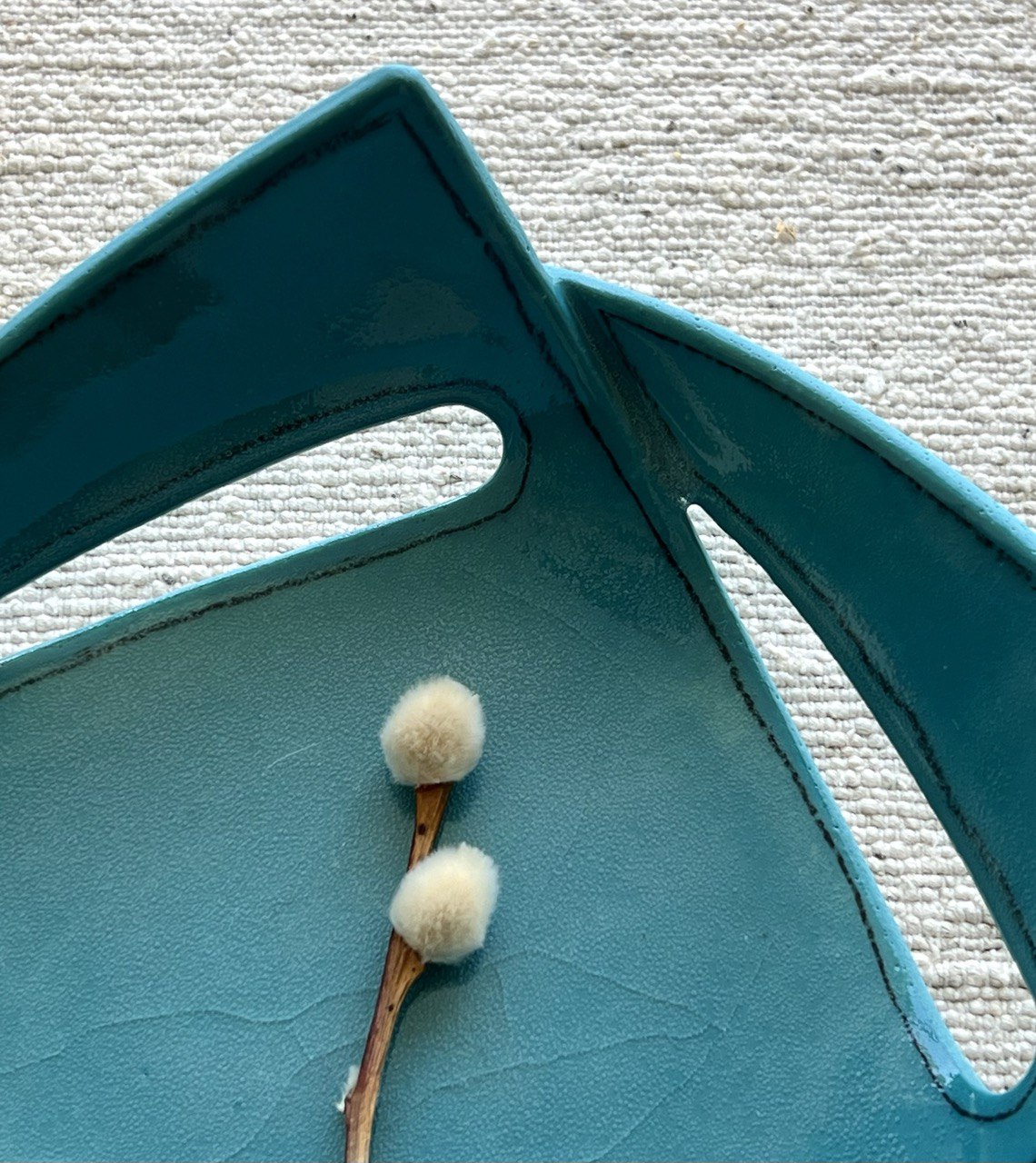 6" Teal Square Plate