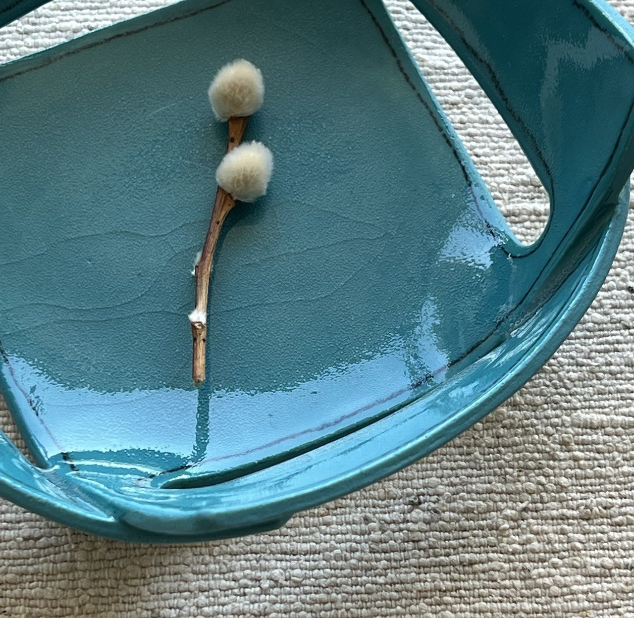 6" Teal Square Plate