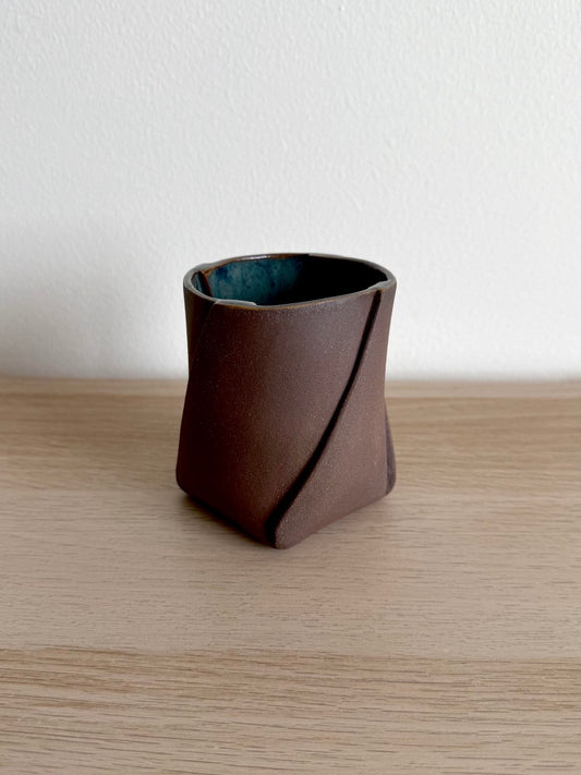 Burnt Umber and Blue Tumbler | 12 oz