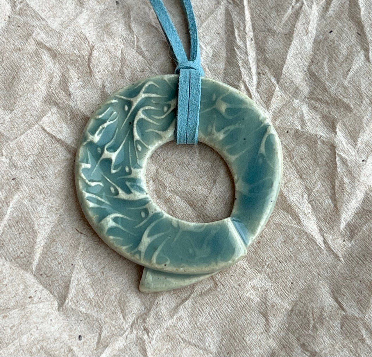 Light Blue Textured necklace