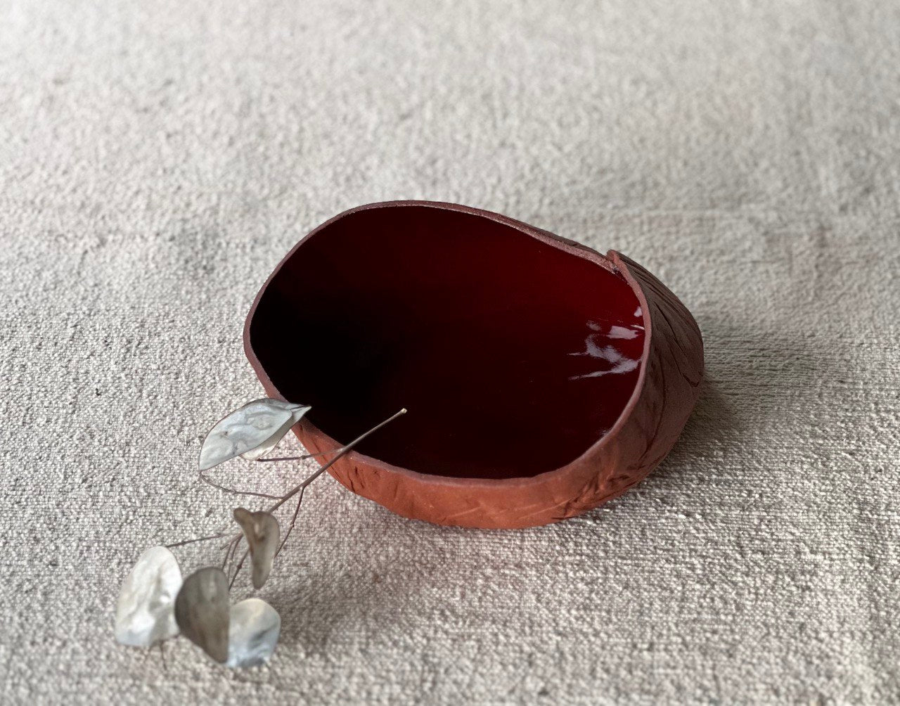 7" Red Textured Conic Bowl