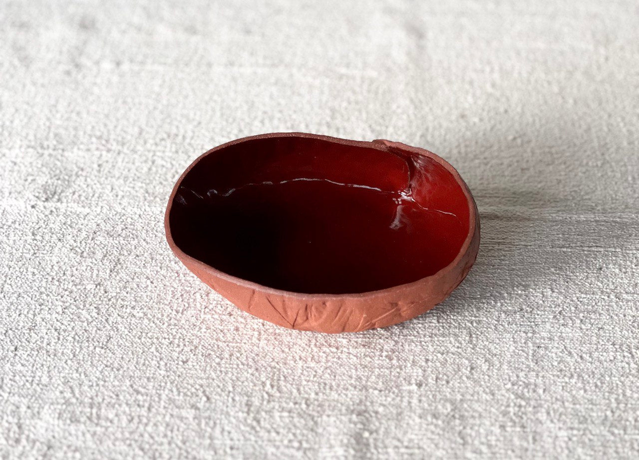 7" Red Textured Conic Bowl